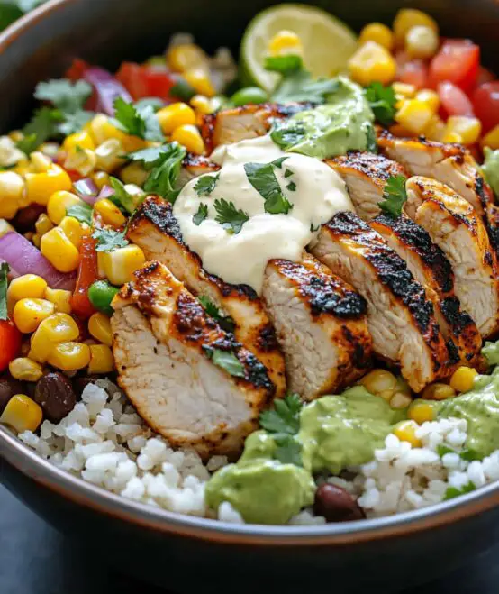 Street Corn Chicken Rice Bowl