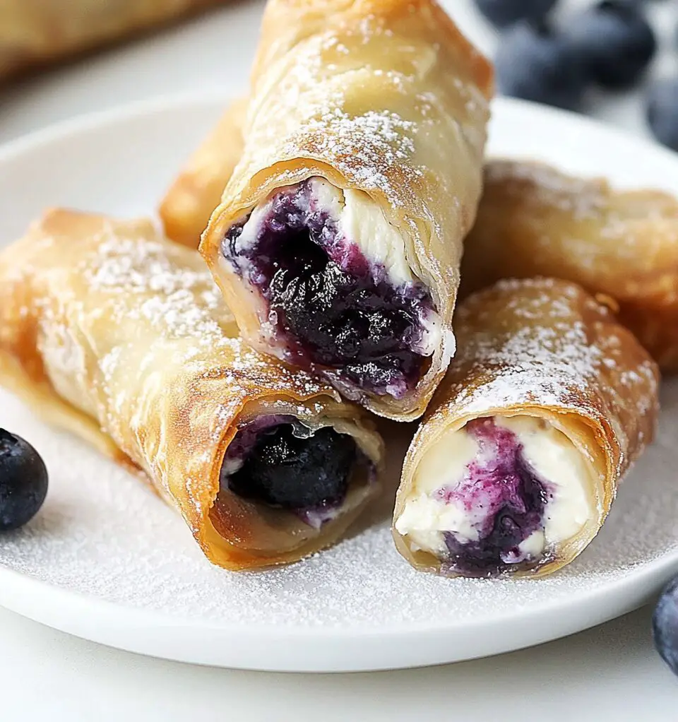 Blueberry Cream Cheese Egg Rolls