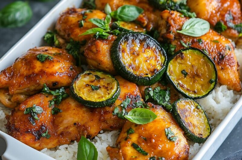 One Pan Chipotle Honey Chicken and Rice