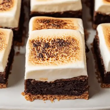 S'mores Brownies with Vanilla Bean Marshmallow
