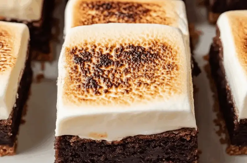 S'mores Brownies with Vanilla Bean Marshmallow