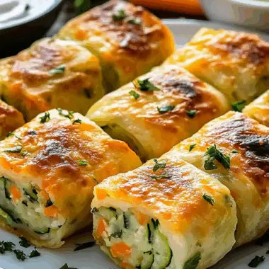 Cheesy Baked Vegetable Rolls