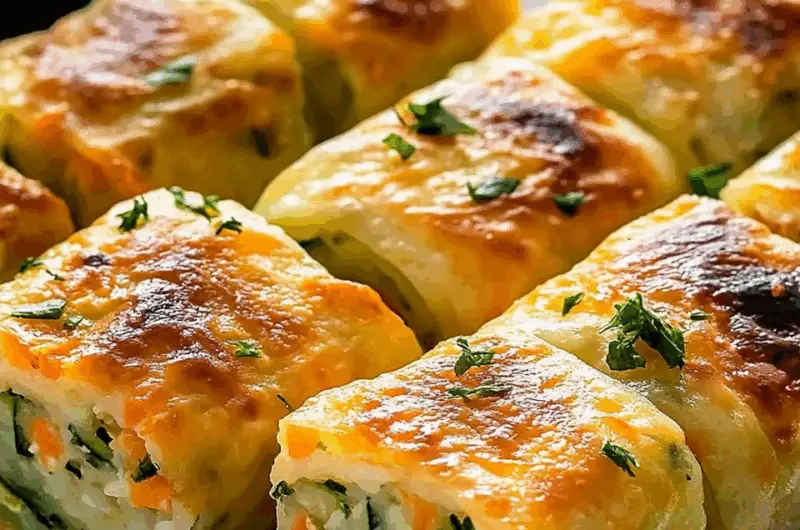 Cheesy Baked Vegetable Rolls