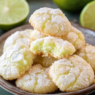 Coconut Key Lime Crinkle Cookies