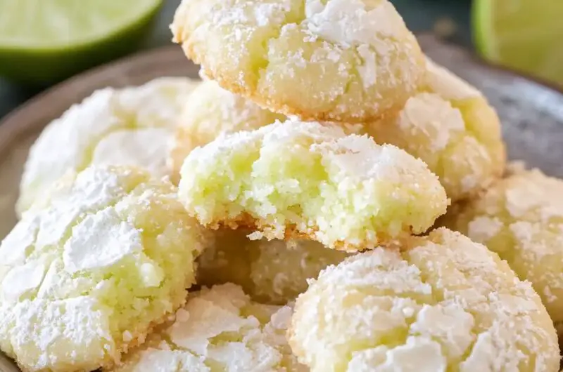 Coconut Key Lime Crinkle Cookies