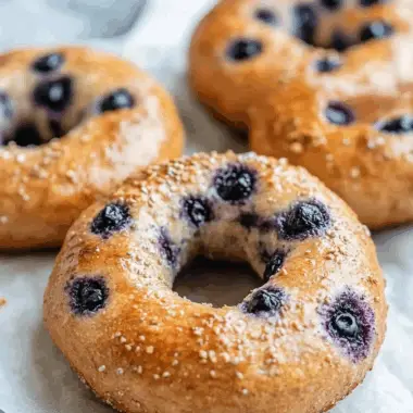 High Protein Blueberry Bagels