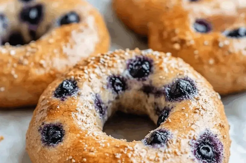 High Protein Blueberry Bagels