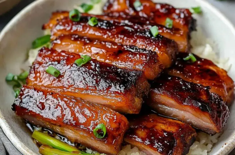 Honey Garlic Roast Pork Belly Slices