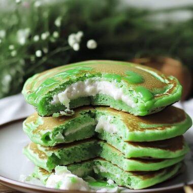 Pandan Pancakes with Coconut Custard Filling