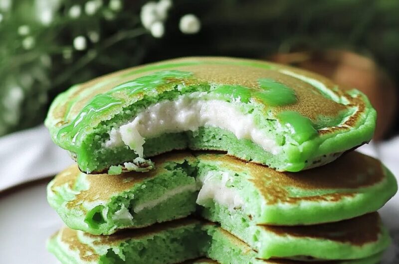 Pandan Pancakes with Coconut Custard Filling
