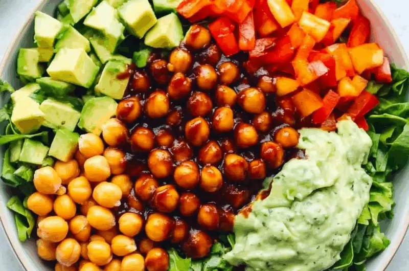 BBQ Chickpea Salad with Avocado Ranch