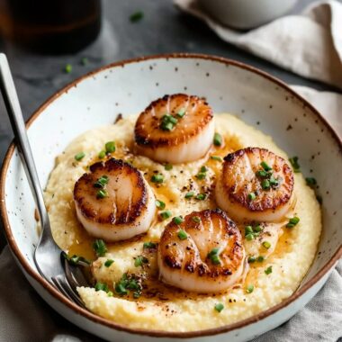 Brown Butter Scallops with Polenta