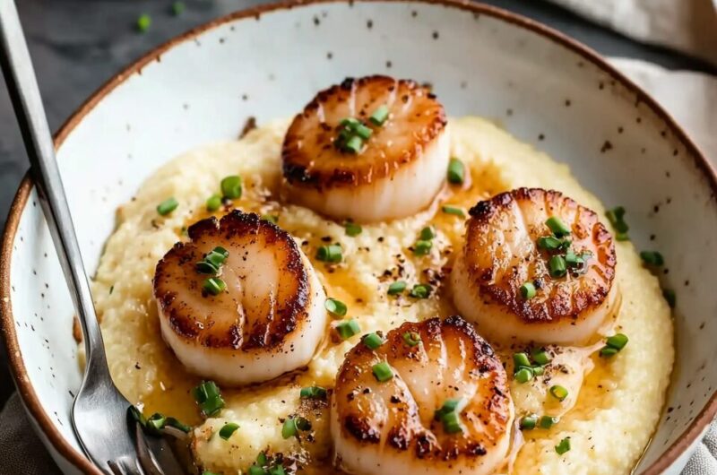 Brown Butter Scallops with Polenta