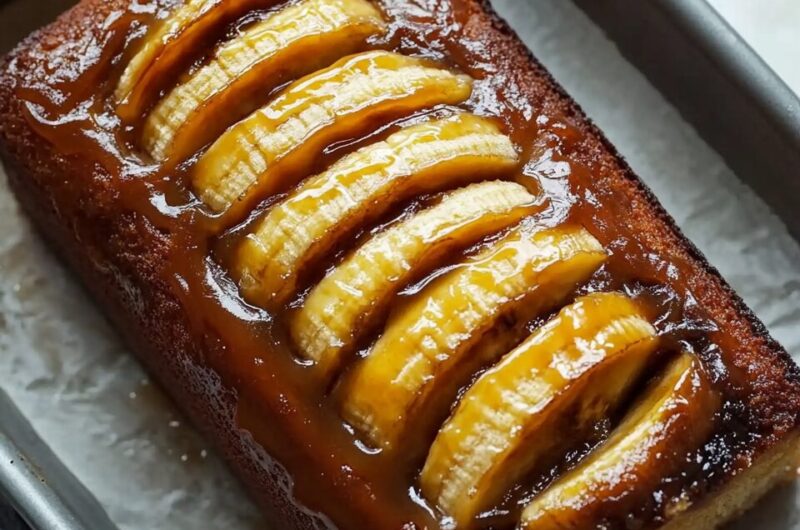 Caramel Banana Upside-Down Cake