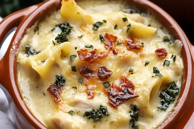 Creamy White Chicken Lasagna Soup