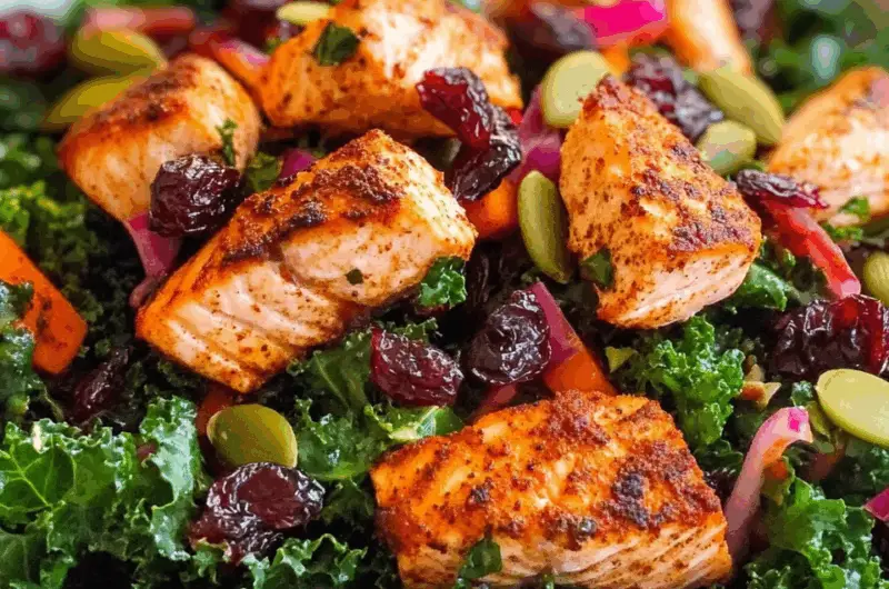 Fish Salad With Cajun Salmon & Kale