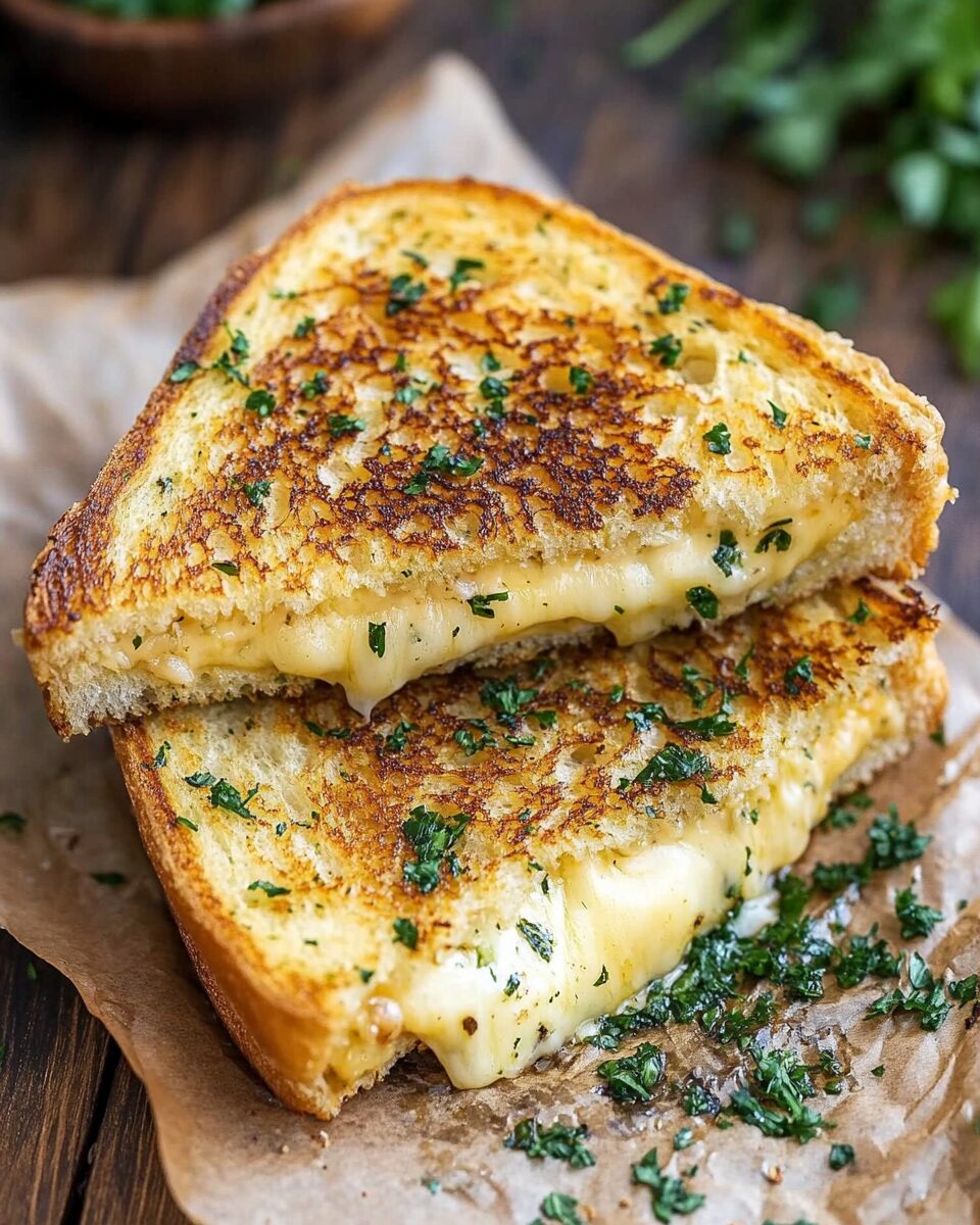 Garlic Bread Grilled Cheese