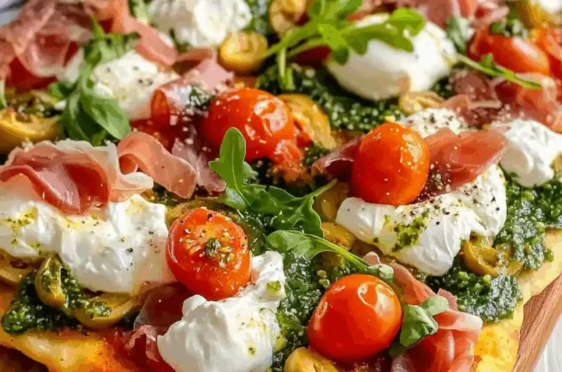 Mediterranean Prosciutto Burrata Flat Bread