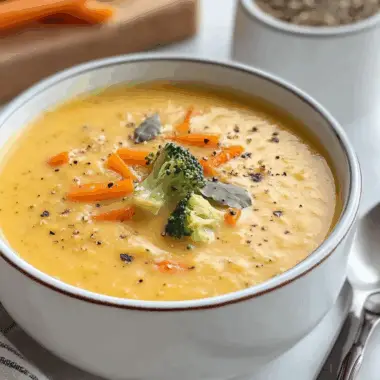 Skinny Broccoli Cheddar Soup