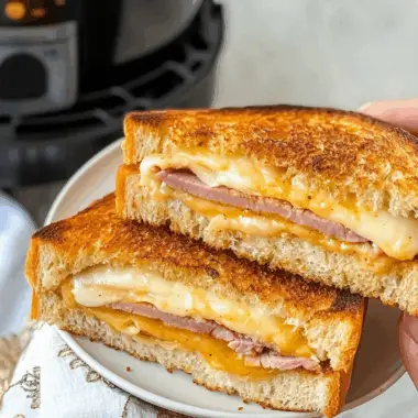 Air Fryer Grilled Ham and Cheese