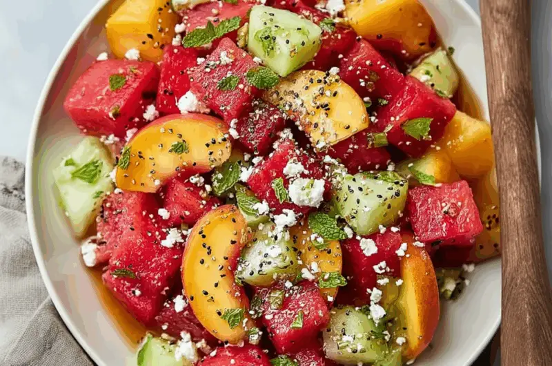 Summer Peach Watermelon Salad