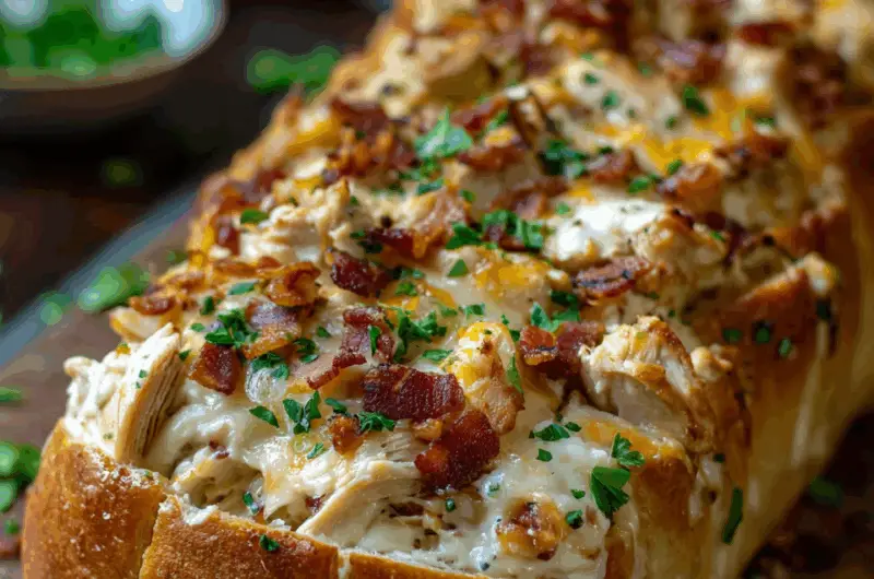 Chicken Bacon Ranch Stuffed Bread