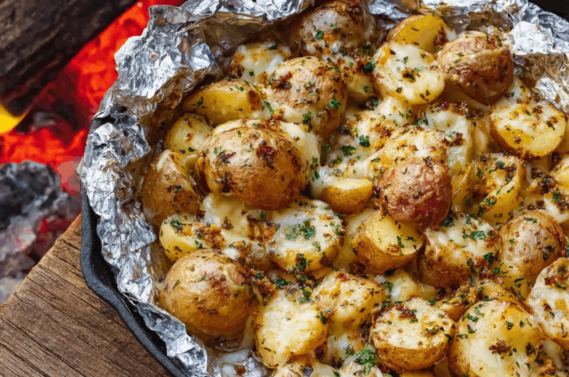 Cheesy Foil Pack Potatoes