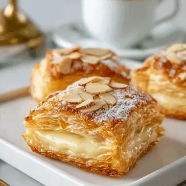 Custard Almond Puff Pastry Pockets