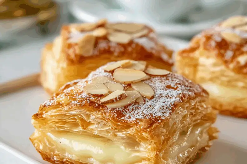 Custard Almond Puff Pastry Pockets
