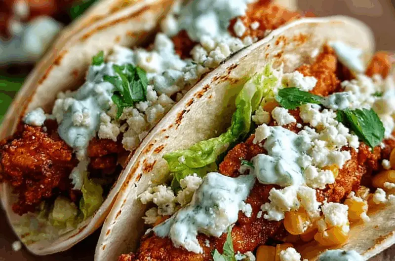 Fried Chicken Street Corn Tacos