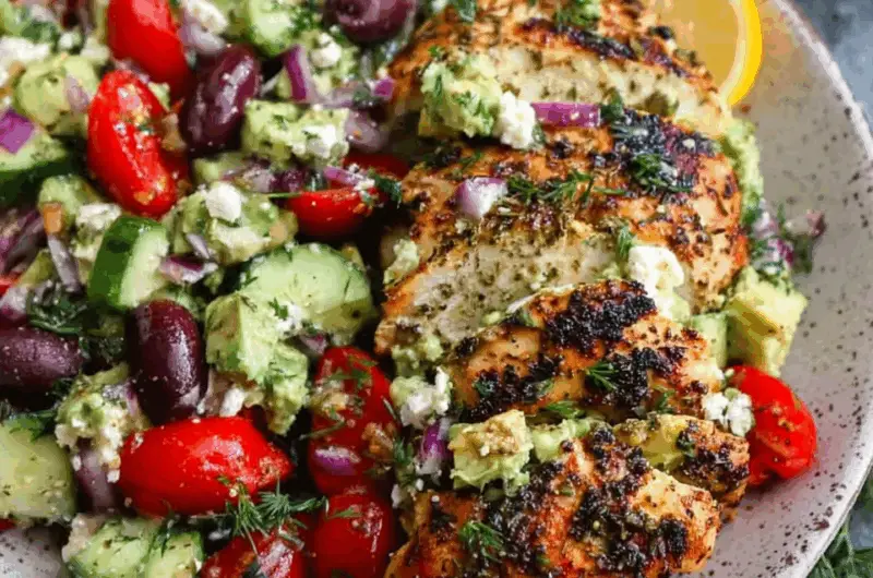 Lemon Oregano Chicken with Mediterranean-Style Salsa