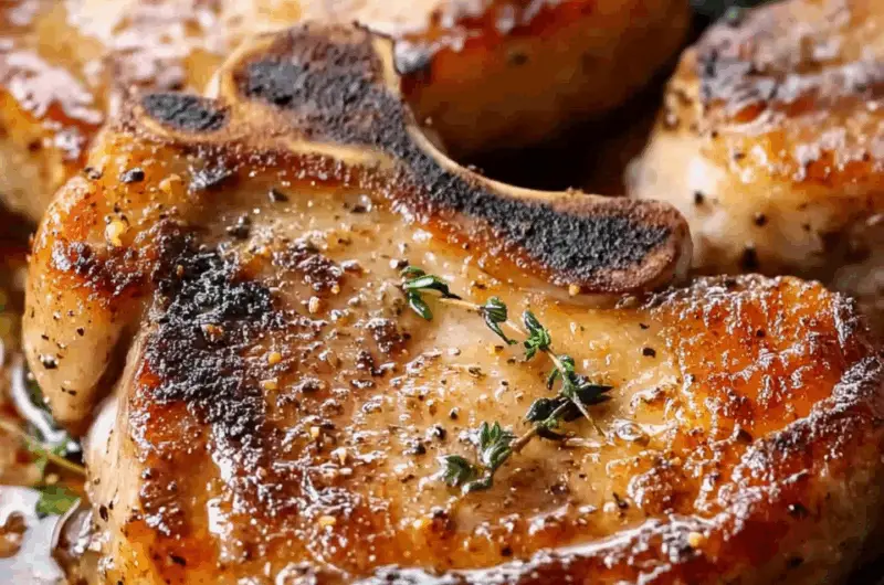 Pan Seared Brined Pork Chops