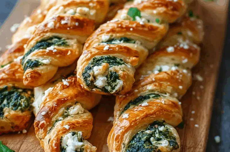 Spinach and Feta Puff Pastry Twists