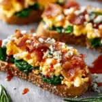 Sriracha Bacon Bleu Cheese Breakfast Toasts
