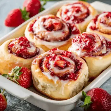 Strawberry Cheesecake Cinnabon Rolls