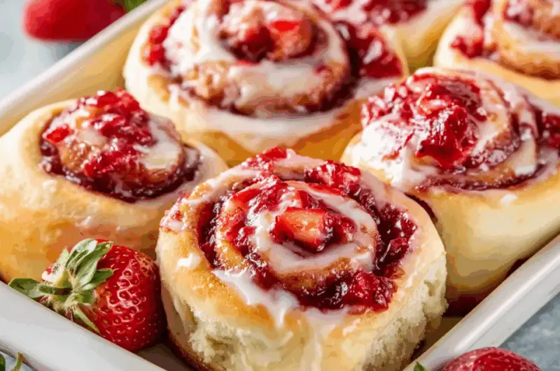 Strawberry Cheesecake Cinnabon Rolls