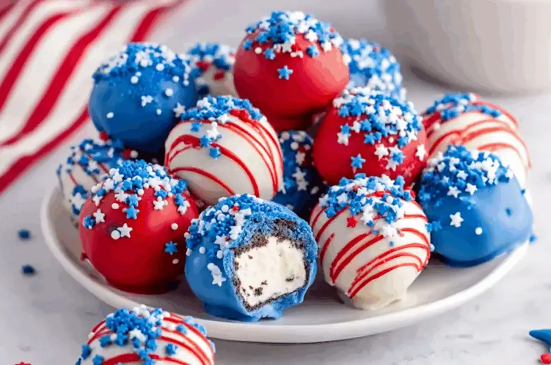 4th of July Oreo Cream Cheese Balls