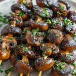 Balsamic Garlic Grilled Mushroom Skewers