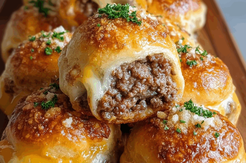 Garlic Parmesan Cheeseburger Bombs