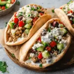Mediterranean Ground Chicken Pitas