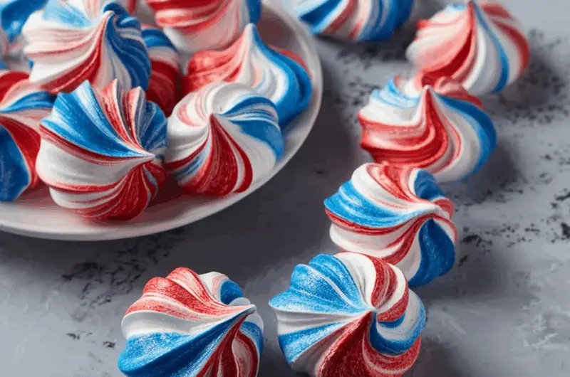 Patriotic Meringue Kisses