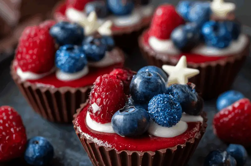 4th of July Velvet Mousse Chocolate Cups