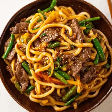 Asian Beef Udon Noodles