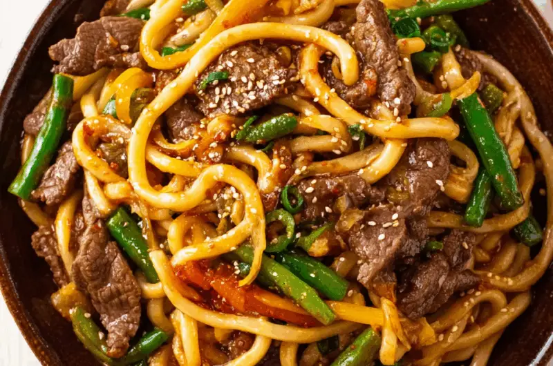 Asian Beef Udon Noodles