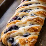 Blueberry Cream Cheese Pastry Braid with Vanilla Icing