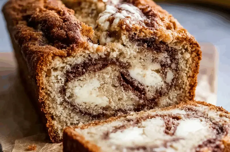 Cream Cheese Cinnamon Swirl Banana Bread