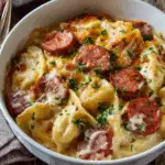 Crockpot Pierogi Casserole with Kielbasa