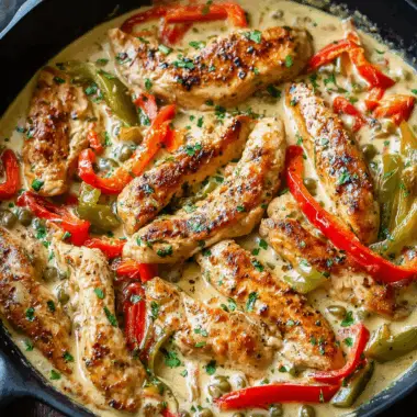 Creamy Pepperoncini Chicken Skillet