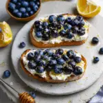 Lemon Blueberry Ricotta Toast With Honey