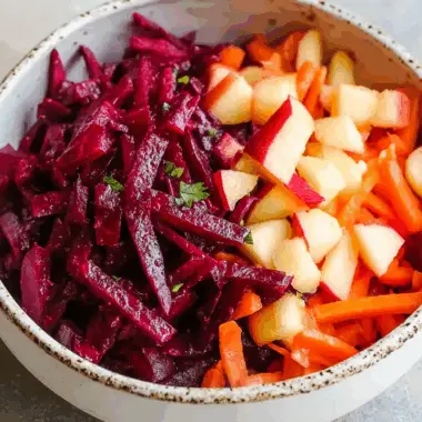 Raw Beet Salad with Apples and Carrots